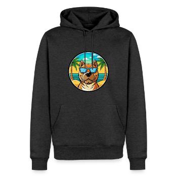 Perro De Presa Canario Hunderasse Cartoon Strand - Männer Premium Bio Hoodie - Anthrazit meliert - Vorne - Thijin (182cm)