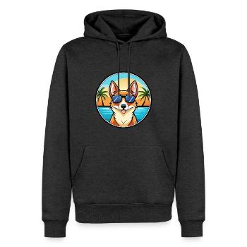 Norwegische Lundehund Hunderasse Cartoon Sonnenbrille - Männer Premium Bio Hoodie - Anthrazit meliert - Vorne - Thijin (182cm)