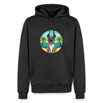 Deutsche Dogge Hunderasse Cartoon Sonnenbrille Strand - Männer Premium Bio Hoodie - Anthrazit meliert - Vorne - Thijin (182cm)