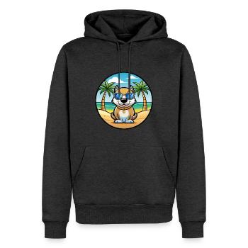Middle Asian Ovtcharka Dog Breed Cartoon Beach - Men’s Premium Organic Hoodie - heather anthracite - Front - Thijin (182cm)