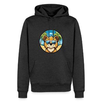 Lowchen Petit Lion Chien Race Dessin Animé Lunettes de Soleil - Sweat à capuche Premium bio Homme - anthracite chiné - Devant - Thijin (182cm)