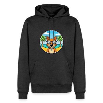 Lettischer Jagdhund Rasse Cartoon Sonnenbrille Strand - Männer Premium Bio Hoodie - Anthrazit meliert - Vorne - Thijin (182cm)