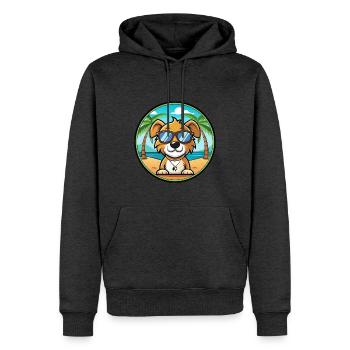 Kyi Leo Hunderasse Cartoon Sonnenbrille Strand - Männer Premium Bio Hoodie - Anthrazit meliert - Vorne - Thijin (182cm)