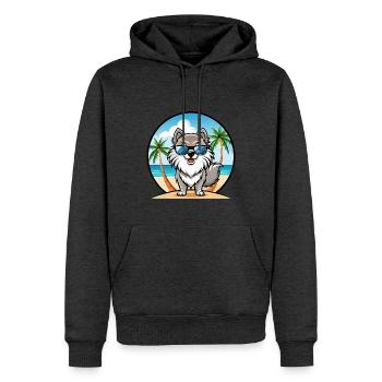 Keeshond Dog Breed Cartoon Sunglasses Beach - Men’s Premium Organic Hoodie - heather anthracite - Front - Thijin (182cm)