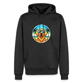 Golden Retriever Dog Breed Cartoon Sunglass Beach - Men’s Premium Organic Hoodie - heather anthracite - Front - Thijin (182cm)