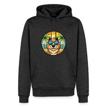 Estrela Mountain Dog Breed Cartoon Sunglass Beach - Men’s Premium Organic Hoodie - heather anthracite - Front - Thijin (182cm)
