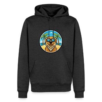 Friesische Wasserhundrasse Cartoon Sonnenbrille Strand - Männer Premium Bio Hoodie - Anthrazit meliert - Vorne - Thijin (182cm)