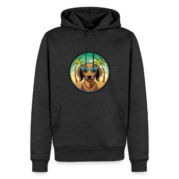 Dachshund Dog Breed Cartoon Sunglasses Beach - Men’s Premium Organic Hoodie - heather anthracite - Front - Thijin (182cm)