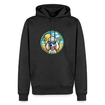 Corded Poodle Dog Breed Cartoon Sunglasses Beach - Men’s Premium Organic Hoodie - heather anthracite - Front - Thijin (182cm)