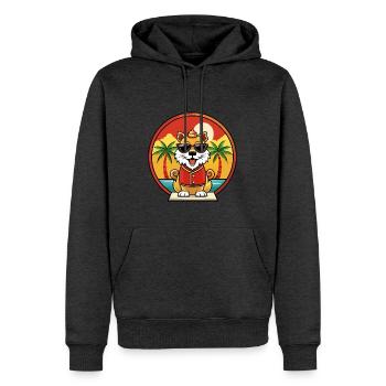 Chinesische kaiserliche Hunderasse Cartoon Sonnenbrille Strand - Männer Premium Bio Hoodie - Anthrazit meliert - Vorne - Thijin (182cm)