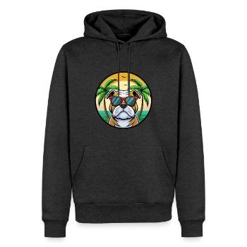 Bulldog Breed Cartoon Lunettes de soleil Beach - Sweat à capuche Premium bio Homme - anthracite chiné - Devant - Thijin (182cm)