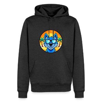 Blue Lacy Dog Breed Cartoon Sunglasses Beach - Men’s Premium Organic Hoodie - heather anthracite - Front - Thijin (182cm)