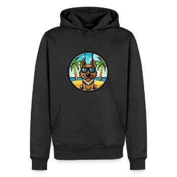 Black Tan Hund Rasse Cartoon Sonnenbrille Strand - Männer Premium Bio Hoodie - Anthrazit meliert - Vorne - Thijin (182cm)