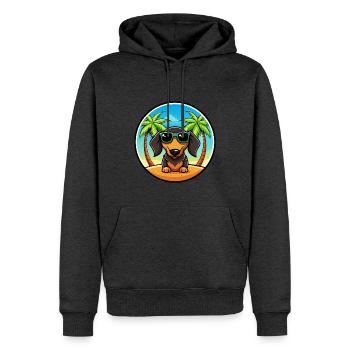 Wirehaired Dachshund Dog Breed Cartoon Sunglasses - Men’s Premium Organic Hoodie - heather anthracite - Front - Thijin (182cm)