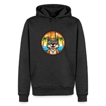 Volpino Italiano Hunderasse Cartoon Sonnenbrille Strand - Männer Premium Bio Hoodie - Anthrazit meliert - Vorne - Thijin (182cm)