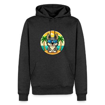 Schwedische Vallhund Hunderasse Cartoon Sonnenbrille Strand - Männer Premium Bio Hoodie - Anthrazit meliert - Vorne - Thijin (182cm)