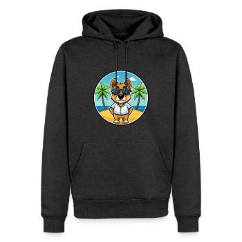 Sporting Lucas Terrier Hunderasse Cartoon Beach - Männer Premium Bio Hoodie - Anthrazit meliert - Vorne - Thijin (182cm)