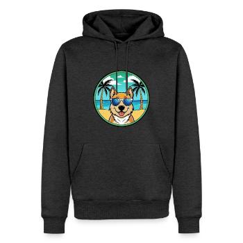 Slovensky Kopov Hunderasse Cartoon Sonnenbrille Strand - Männer Premium Bio Hoodie - Anthrazit meliert - Vorne - Thijin (182cm)