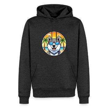 Seppala Sibirische Schlittenhunderasse Cartoon Sonnenbrille - Männer Premium Bio Hoodie - Anthrazit meliert - Vorne - Thijin (182cm)