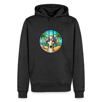 Saluki Hund Rasse Cartoon Sonnenbrille Strand - Männer Premium Bio Hoodie - Anthrazit meliert - Vorne - Thijin (182cm)