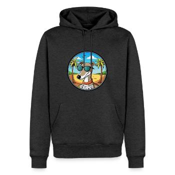 Rampur Windhund Hunderasse Cartoon Sonnenbrille Strand - Männer Premium Bio Hoodie - Anthrazit meliert - Vorne - Thijin (182cm)