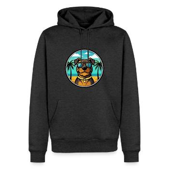 Rottweiler Chien Race Dessin Animé Lunettes De Soleil Plage - Sweat à capuche Premium bio Homme - anthracite chiné - Devant - Thijin (182cm)