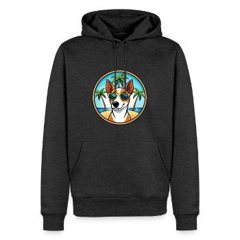 Glatte Foxterrier Hunderasse Cartoon Sonnenbrille - Männer Premium Bio Hoodie - Anthrazit meliert - Vorne - Thijin (182cm)