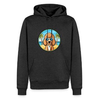 Pudel Hund Rasse Cartoon Sonnenbrille Strand - Männer Premium Bio Hoodie - Anthrazit meliert - Vorne - Thijin (182cm)