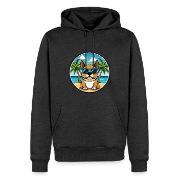 Perro De Presa Mallorquinische Hunderasse Cartoon Beach - Männer Premium Bio Hoodie - Anthrazit meliert - Vorne - Thijin (182cm)
