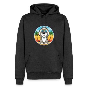Picardie Schäferhund Rasse Cartoon Sonnenbrille Strand - Männer Premium Bio Hoodie - Anthrazit meliert - Vorne - Thijin (182cm)