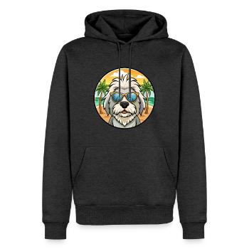 Alter englischer Schäferhund Rasse Cartoon Sonnenbrille Strand - Männer Premium Bio Hoodie - Anthrazit meliert - Vorne - Thijin (182cm)