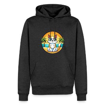 Turkish Van Cat Breed Cartoon Sunglasses Beach - Men’s Premium Organic Hoodie - heather anthracite - Front - Thijin (182cm)