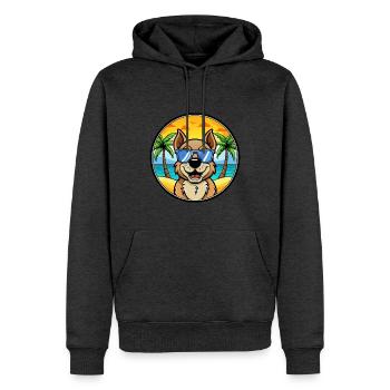 Berger De Beauce Hunderasse Cartoon Sonnenbrille Strand - Männer Premium Bio Hoodie - Anthrazit meliert - Vorne - Thijin (182cm)