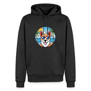 Norwegische Lundehund Hunderasse Cartoon Sonnenbrille - Männer Premium Bio Hoodie - Anthrazit meliert - Vorne - Thijin (182cm)