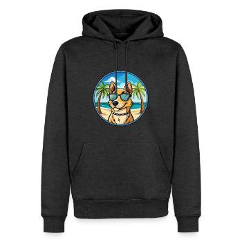 Norwegischer Windhund Rasse Cartoon Sonnenbrille Strand - Männer Premium Bio Hoodie - Anthrazit meliert - Vorne - Thijin (182cm)