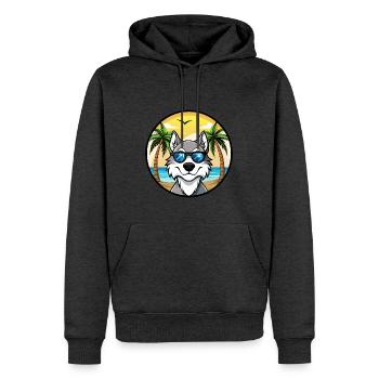 Nördliche Inuit Hunderasse Cartoon Sonnenbrille Strand - Männer Premium Bio Hoodie - Anthrazit meliert - Vorne - Thijin (182cm)
