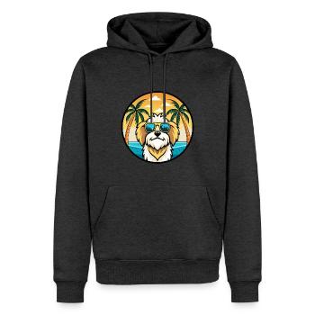 Lhasa Apso Hunderasse Cartoon Sonnenbrille Strand - Männer Premium Bio Hoodie - Anthrazit meliert - Vorne - Thijin (182cm)