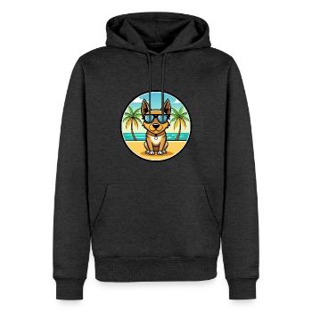Lancashire Heeler Hunderasse Cartoon Sonnenbrille Strand - Männer Premium Bio Hoodie - Anthrazit meliert - Vorne - Thijin (182cm)