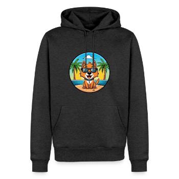 Kyi Leo Hunderasse Cartoon Sonnenbrille Strand - Männer Premium Bio Hoodie - Anthrazit meliert - Vorne - Thijin (182cm)