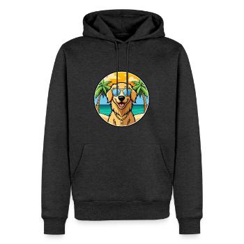 Golden Retriever Dog Breed Cartoon Sunglass Beach - Men’s Premium Organic Hoodie - heather anthracite - Front - Thijin (182cm)