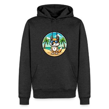 Italienisch Volpino Hund Rasse Cartoon Sonnenbrille Strand - Männer Premium Bio Hoodie - Anthrazit meliert - Vorne - Thijin (182cm)