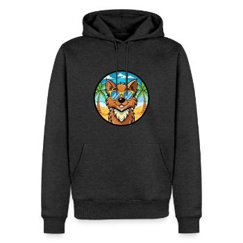 Griffon Nivernais Dog Breed Cartoon Sunglass Beach - Men’s Premium Organic Hoodie - heather anthracite - Front - Thijin (182cm)