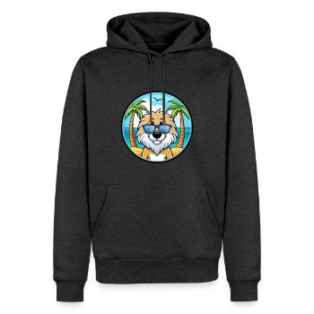 Friesische Wasserhundrasse Cartoon Sonnenbrille Strand - Männer Premium Bio Hoodie - Anthrazit meliert - Vorne - Thijin (182cm)