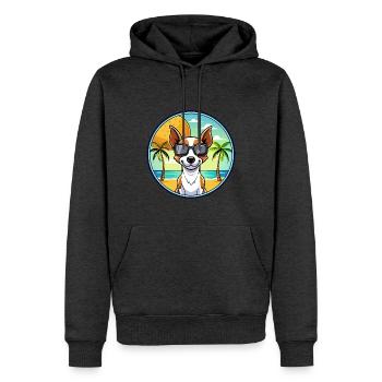 Decker Rat Terrier Hunderasse Cartoon Sonnenbrille - Männer Premium Bio Hoodie - Anthrazit meliert - Vorne - Thijin (182cm)