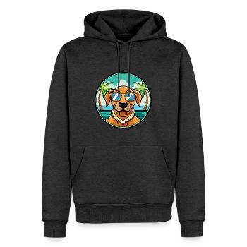 Dänische Broholmer Hunderasse Cartoon Sonnenbrille Strand - Männer Premium Bio Hoodie - Anthrazit meliert - Vorne - Thijin (182cm)