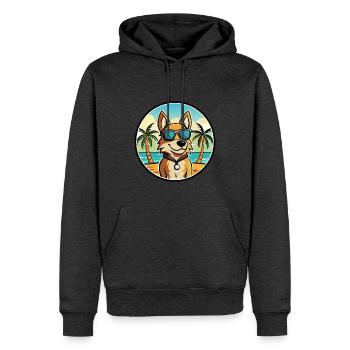 Cesky Fousek Hunderasse Cartoon Sonnenbrille Strand - Männer Premium Bio Hoodie - Anthrazit meliert - Vorne - Thijin (182cm)
