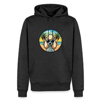 Corded Poodle Dog Breed Cartoon Sunglasses Beach - Men’s Premium Organic Hoodie - heather anthracite - Front - Thijin (182cm)