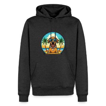Bayerischer Berghund Hunderasse Cartoon Beach - Männer Premium Bio Hoodie - Anthrazit meliert - Vorne - Thijin (182cm)
