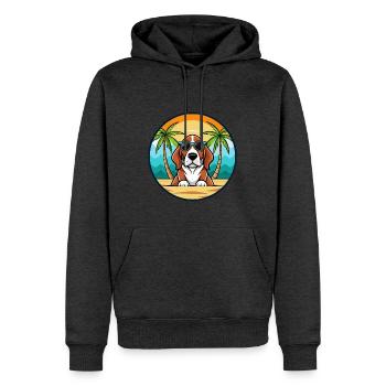 Basset Artesien Normand Hunderasse Cartoon Beach - Männer Premium Bio Hoodie - Anthrazit meliert - Vorne - Thijin (182cm)
