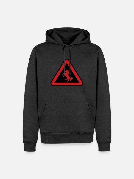 Achtung Einhorn, Gefahr - Männer Premium Bio Hoodie - Anthrazit meliert